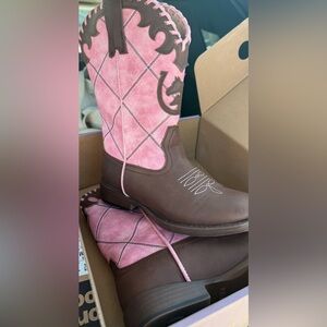 Youth Pink and Brown Roper Western Boots never worn